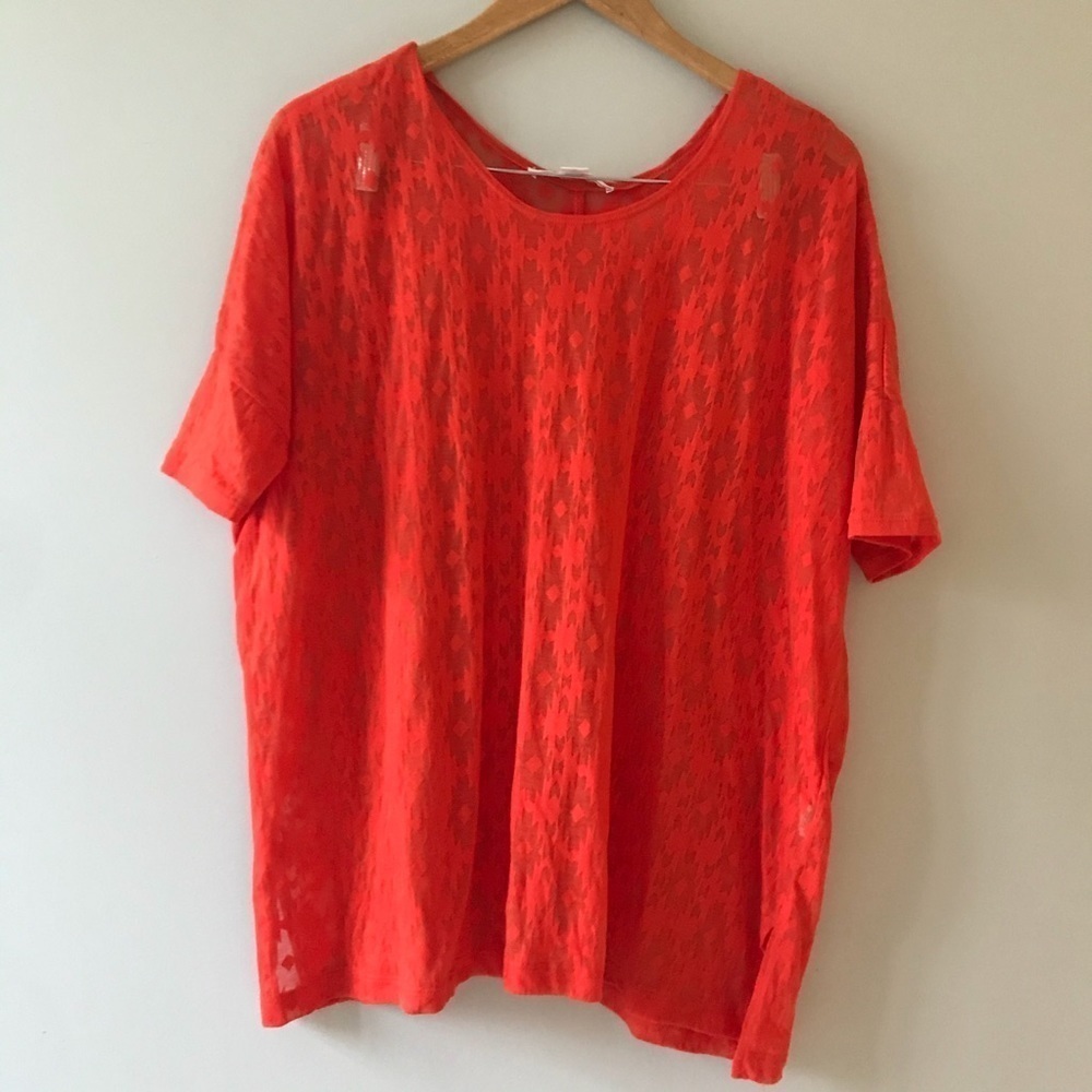 EUC Karen Kane Orange Shirt Medium